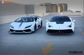 Bộ đôi Ferrari 458 Italia và Lamborghini Huracan siêu khủng