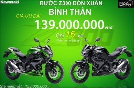 Kawasaki Z300 có giá bán 139 triệu đồng tại Việt Nam