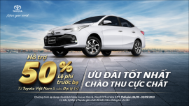 Toyota Vios hưởng ưu đãi 100% lệ phí trước bạ trong tháng 9 này