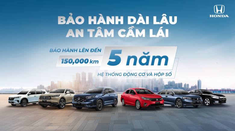 Honda Việt Nam gia hạn thêm 2 năm bảo hành cho động cơ và hộp số cho tất cả các dòng xe ô tô