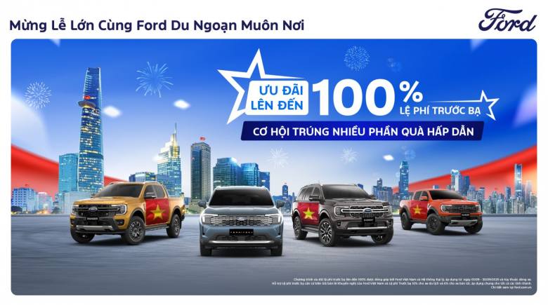 Ford Việt Nam triển khai loạt ưu đãi cho khách hàng trong tháng 9