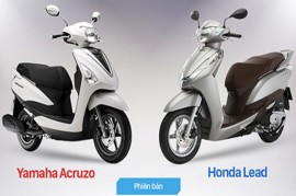 So sánh 2 mẫu xe tay ga Yamaha Acruzo và Honda Lead tại Việt Nam