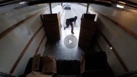 [VIDEO] Cái kết đắng cho kẻ trộm đồ trên xe tải