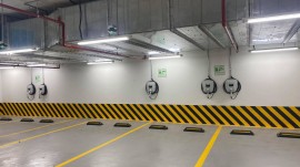 Trạm sạc cho ô tô điện cực xịn xuất hiện tại hầm đỗ xe tại Hà Nội