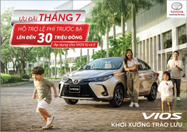 Mua xe Vios trong tháng 7 sẽ được hỗ trợ 30 triệu đồng phí trước bạ