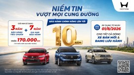 Honda Việt Nam triển khai chương trình bảo hành ô tô lên đến 10 năm